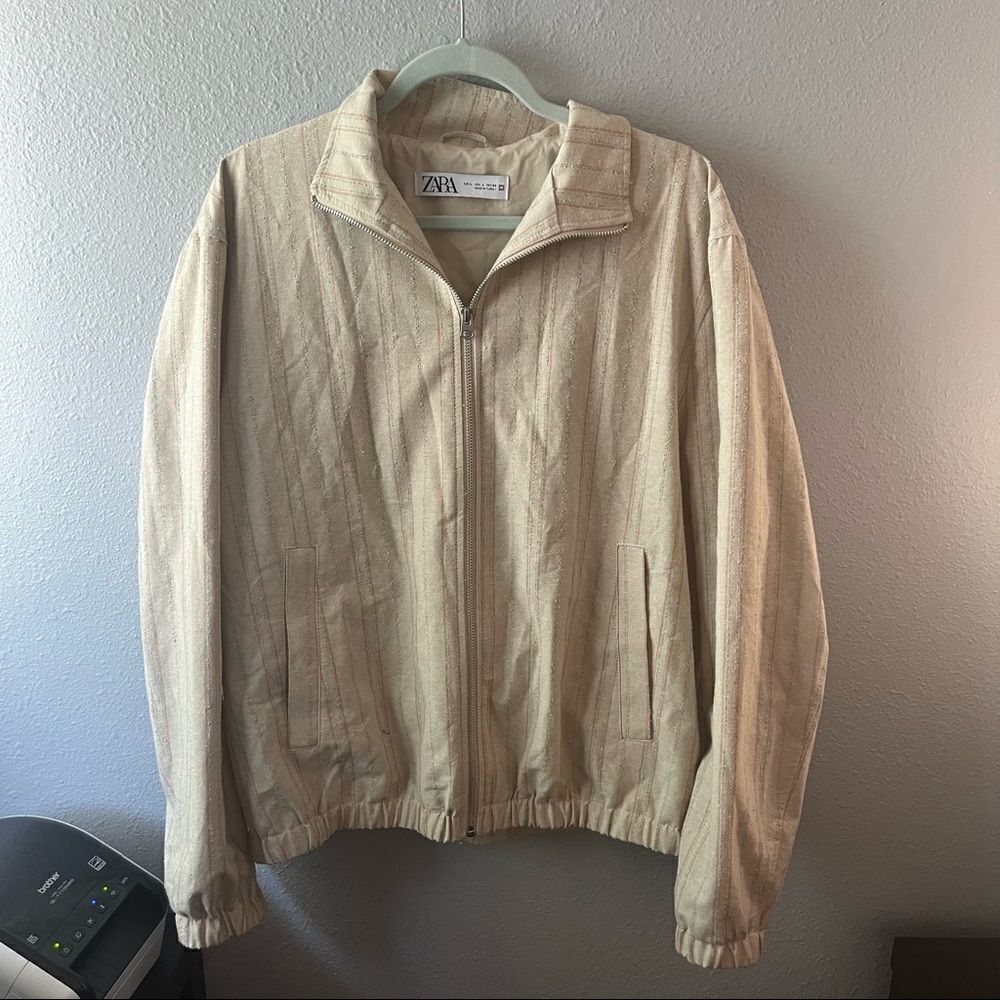 Zara Tweed Bomber Jacket
